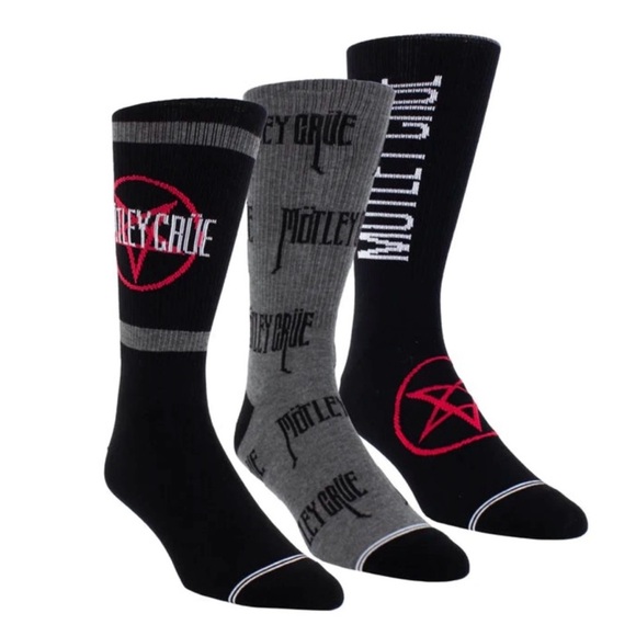 NWT Motley Crue 3 Pack Crew Socks - Picture 2 of 11